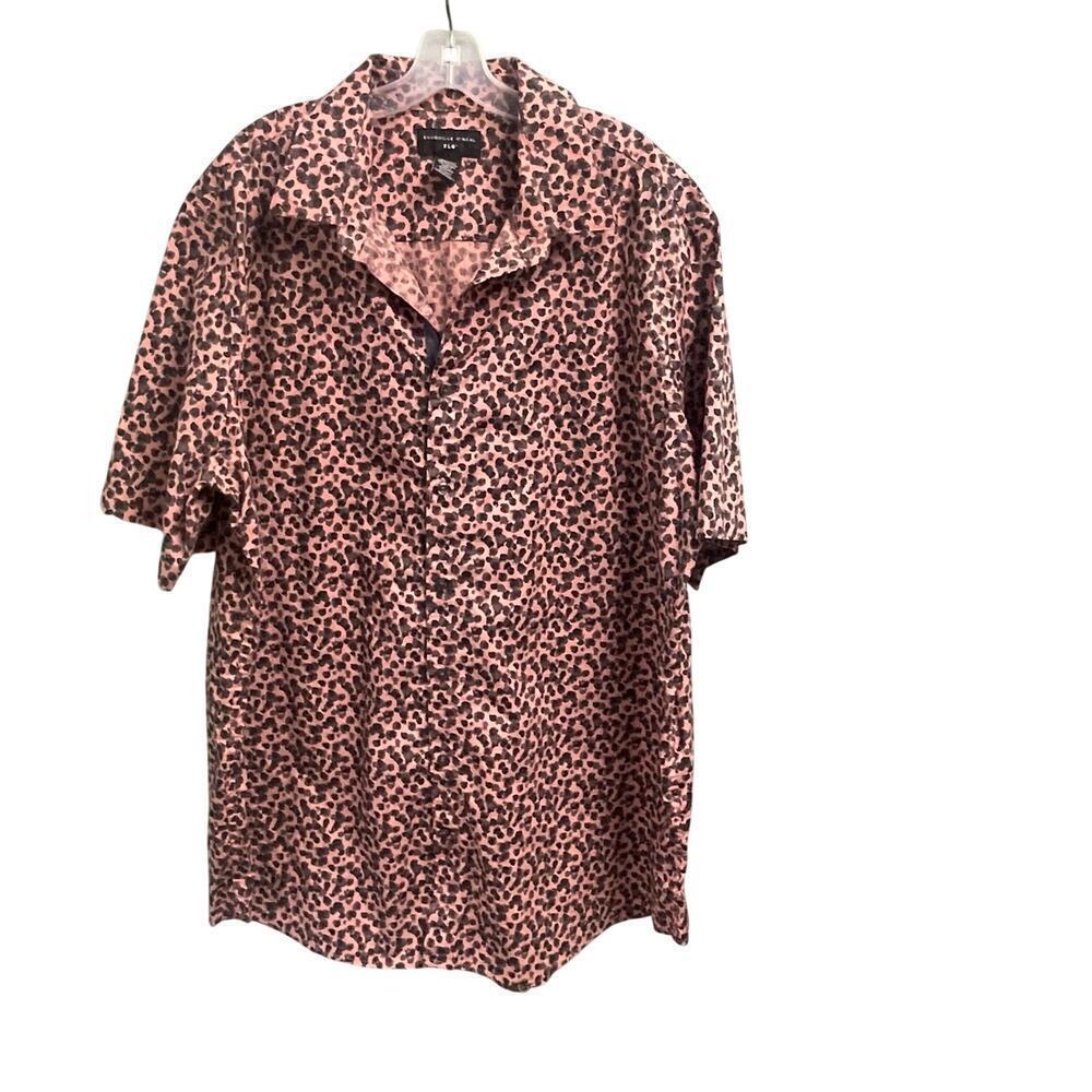 Shaquille O'Neal Mens Button Down Shirt XLG Pattern Short Sleeve Shaq Mens XL